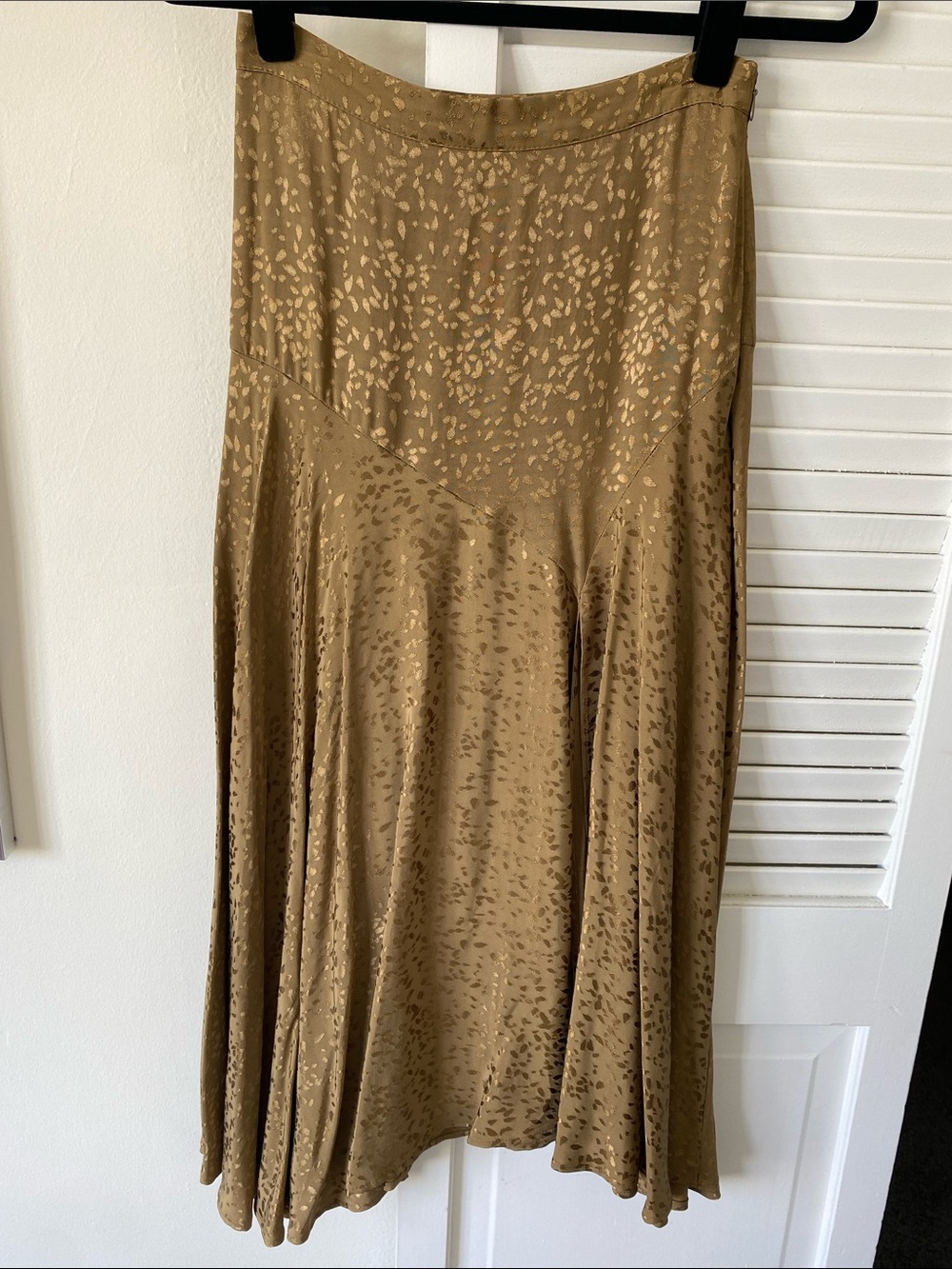 Zara Brown Textured A-Line Satin Skirt